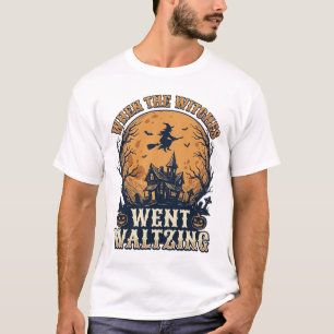 Heksenwals Halloween Vintage Gravure Ontwerp_ T-shirt