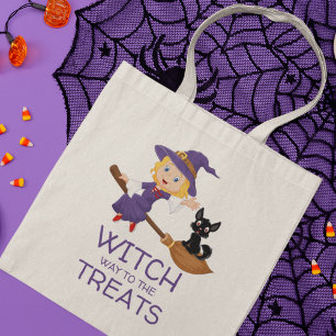Heksenweg naar de lekkernijen Schattige Halloween Tote Bag
