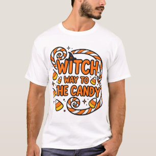 Heksenweg naar de snoep Halloween T-shirt