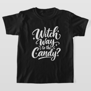 Heksenweg naar de Snoep Kinderen Halloween Feest T-shirt