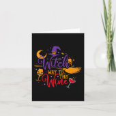 Heksenweg naar de wijn Halloween Drink voor Wicca Kaart (Voorkant)