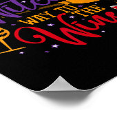 Heksenweg naar de wijn Halloween Drink voor Wicca Poster (Hoek)