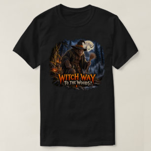 Heksenweg naar het Bos? Bigfoot Halloween T-shirt