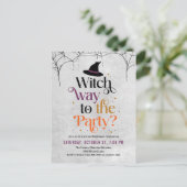 Heksenweg naar het feest Halloween nodigen Briefka Feestdagenkaart (Staand voorkant)
