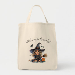Heksenweg naar het snoep? tote bag