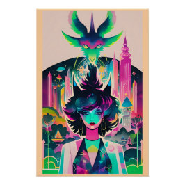 Heksenweg naar het stadspark? Ken Gage Fantasy Perfect Poster