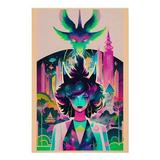 Heksenweg naar het stadspark? Ken Gage Fantasy Perfect Poster (Voorkant)