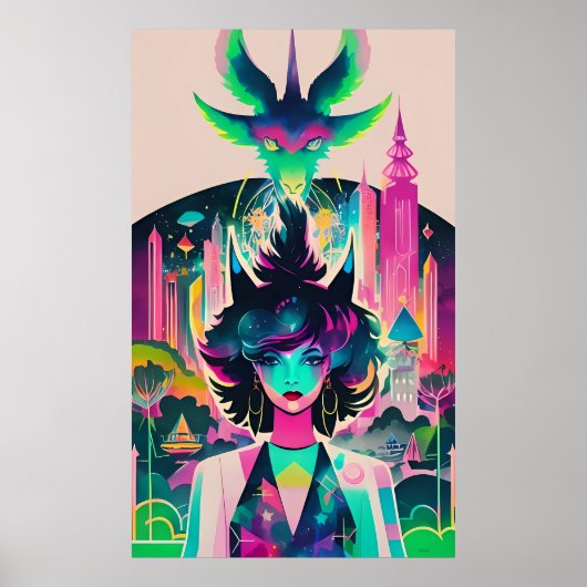 Heksenweg naar het stadspark? Ken Gage Fantasy Poster (Voorkant)