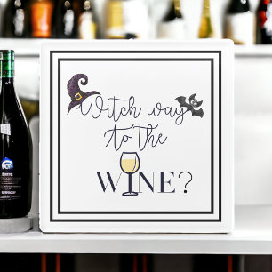 Heksenweg naar het wijngrappige Schattigee heks Pe Glazen Onderzetter