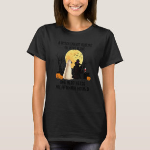 Heksenwijn en Afghaanse windhond Moeder Halloween- T-shirt