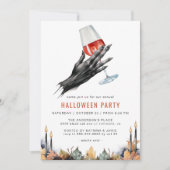 Heksenwijn | Grappig volwassen Halloween Party Kaart (Voorkant)