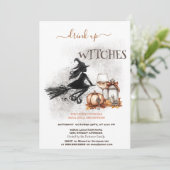 Heksenwijn Pumpkin Bow Lantaarn Halloween Kaart (Staand voorkant)