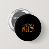 Heksenzoon halloween hoed ronde button 5,7 cm (Voorkant /achterkant)