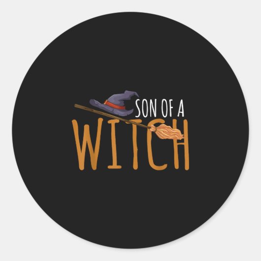 Heksenzoon halloween hoed  ronde sticker (Voorkant)