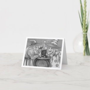 HEKSENZUSTERS, ZWARTE KAT & HALLOWEEN DRANK KAART