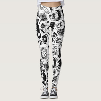 Hekserig Hemelpatroon | Zwart-Wit Mystica Leggings