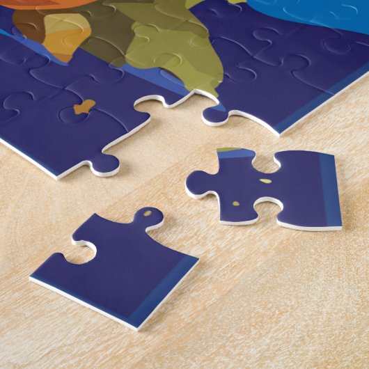 Hekserig Kat in Pumpkin Square Jigsaw Puzzel (Zijkant)