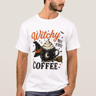 Hekserig, maar eerst koffie Halloween T-shirt