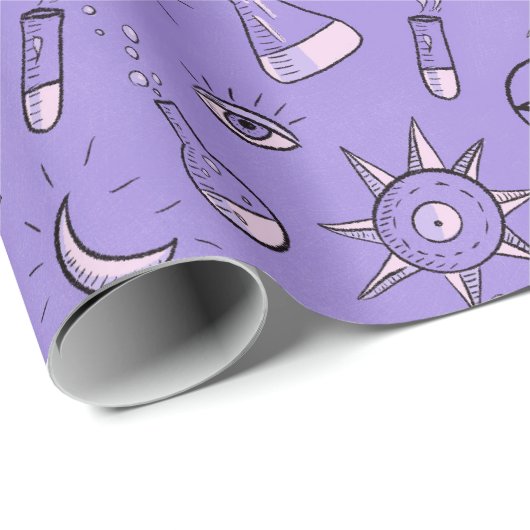 Hekserig Occulte Symbolen Patroon - Mystiek Magisc Cadeaupapier (Rol Hoek)