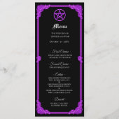 Hekserig paarse Gloed Gothisch Trouwmenu Menu (Voorkant)