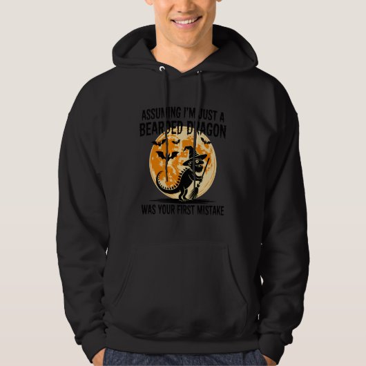 Hekserige baarddraak Halloween maan Hoodie (Voorkant)