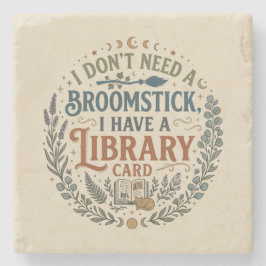 Hekserige Bibliothecaris Bibliotheekkaart Boekenli Stenen Onderzetter