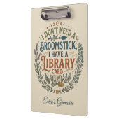 Hekserige Bibliothecaris Bibliotheekkaart Boeklief Klembord (Links)
