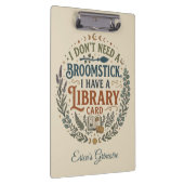 Hekserige Bibliothecaris Bibliotheekkaart Boeklief Klembord (Rechts)