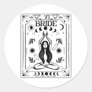 Hekserige Bruids Coven Tarot Hemelse Gotische Bach Ronde Sticker
