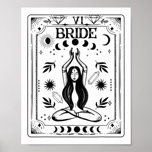 Hekserige Bruids Coven Tarot Hemelse Gotische Vrij Poster (Voorkant)