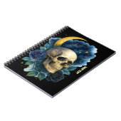 Hekserige esthetische gotische bloem halloween gri notitieboek (Linkerzijde)