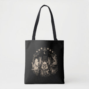 Hekserige Gotische Kat Ritueel Ondersteun Je Lokal Tote Bag
