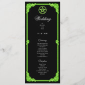 Hekserige groene Glow Gotisch Huwelijksprogramma Menu (Voorkant)