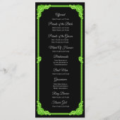 Hekserige groene Glow Gotisch Huwelijksprogramma Menu (Achterkant)