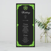 Hekserige groene Glow Gotisch Huwelijksprogramma Menu (Staand voorkant)