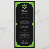 Hekserige groene Glow Gotische Trouwmenu Menu (Voorkant)