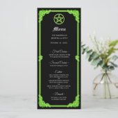 Hekserige groene Glow Gotische Trouwmenu Menu (Staand voorkant)
