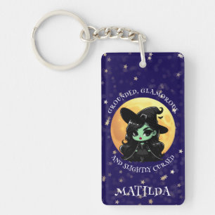 Hekserige Groene Vibe Gepersonaliseerde Naam Sleutelhanger