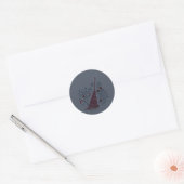 Hekserige Halloween Bezem Ronde Sticker (Envelop)
