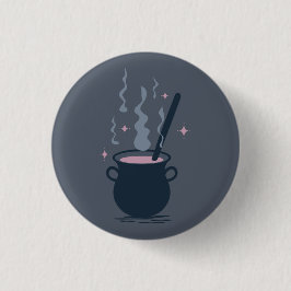 Hekserige Halloween Ketel Magie Ronde Button 3,2 Cm