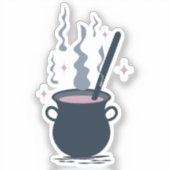 Hekserige Halloween Ketel Magie Sticker (Voorkant)