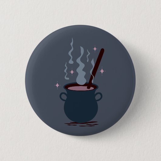 Hekserige Halloween-ketel Ronde Button 5,7 Cm (Voorkant)
