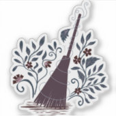Hekserige Halloween Magische Bezem Sticker (Voorkant)