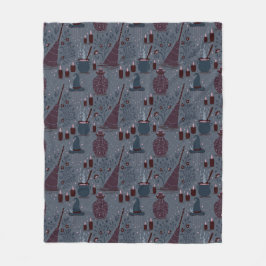 Hekserige Halloween-patroon in het maanlicht Fleece Deken