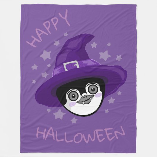 Hekserige Halloween Pinguïn Fleece Deken (Voorkant)