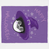 Hekserige Halloween Pinguïn Fleece Deken (Voorkant (Horizontaal))