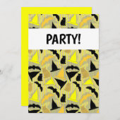 Hekserige Halloween Strepen Uitnodiging (Voorkant / Achterkant)