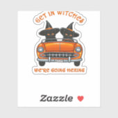 Hekserige Katten Gaan Hexing Oversized T-Shirt Sticker (Vel)