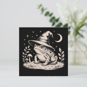 Hekserige Kikker Vintage Halloween Goblincore Kaart
