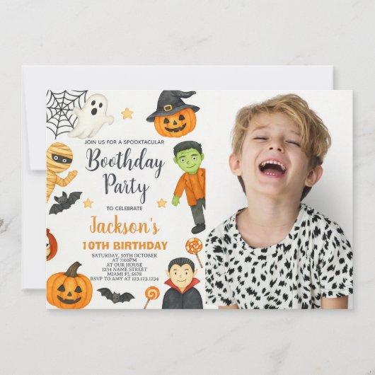 Hekserige kinderfeest uitnodiging voor Halloween v (Voorkant)